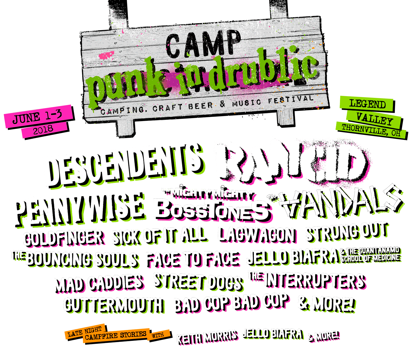 Camp Punk In Drublic Festival Replaces NOFX & Me First and the Gimme Gimmes With Descendents & The Vandals For June 1-3 Festival At Legend Valley Near Columbus, OH