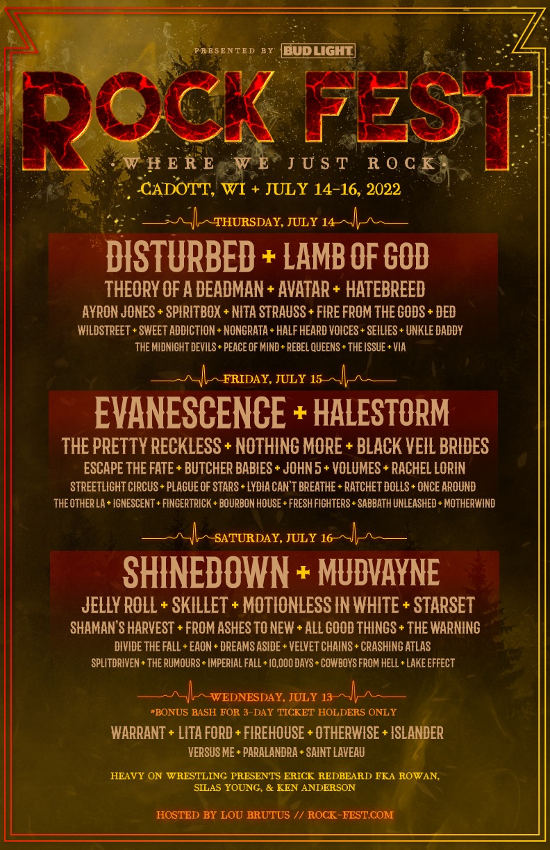 ROCK FEST 2022 Lineup Side Stage Magazine