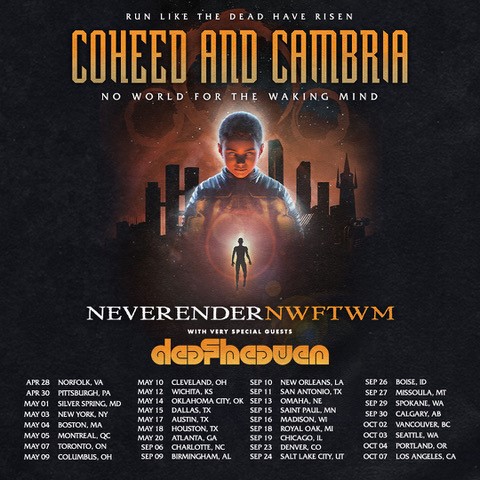 COHEED AND CAMBRIA ANNOUNCE “NEVERENDER: NO WORLD FOR A WAKING MIND” TOUR WITH DEAFHEAVEN