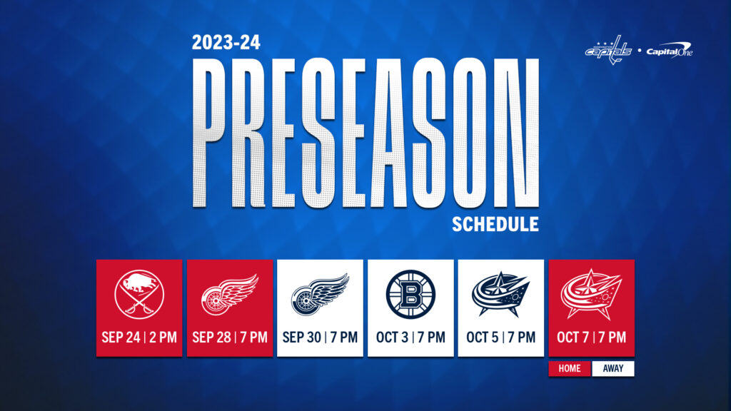Capitals Announce 2023-24 Preseason Schedule