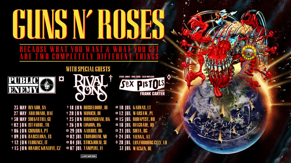 ROCK AND ROLL LEGENDS GUNS N’ ROSES ANNOUNCE 2025 TOUR Side Stage