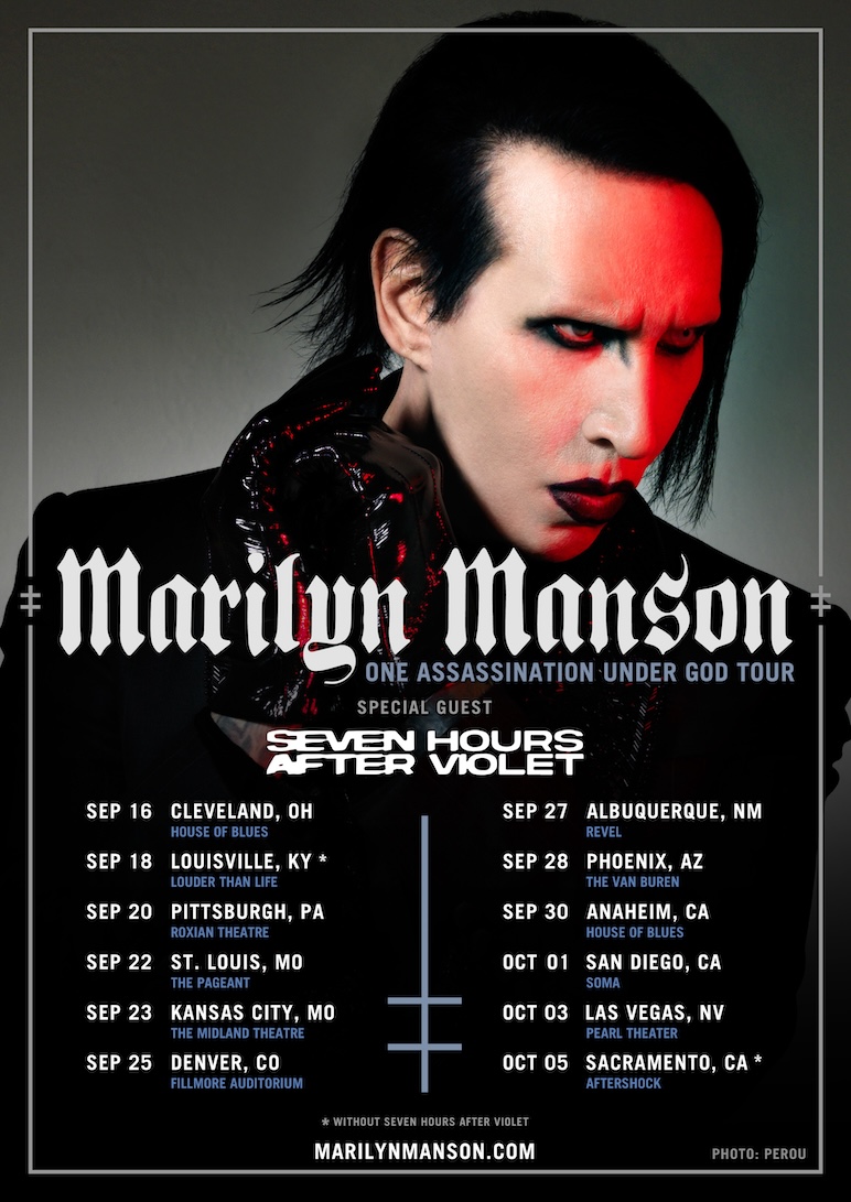 MARILYN MANSON REVEALS SUPPORT ACT, SEVEN HOURS AFTER VIOLET, FOR