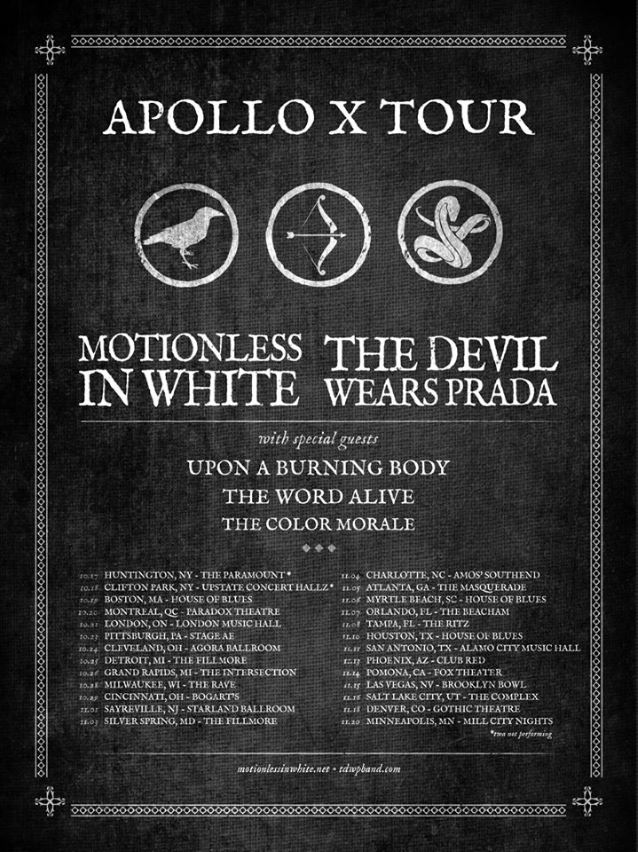 THE DEVIL WEARS PRADA And MOTIONLESS IN WHITE To Join Forces For 'Apollo X' Tour