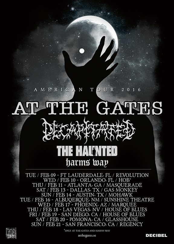 AT THE GATES announce North American tour with  THE HAUNTED, HARMS WAY & DECAPITATED