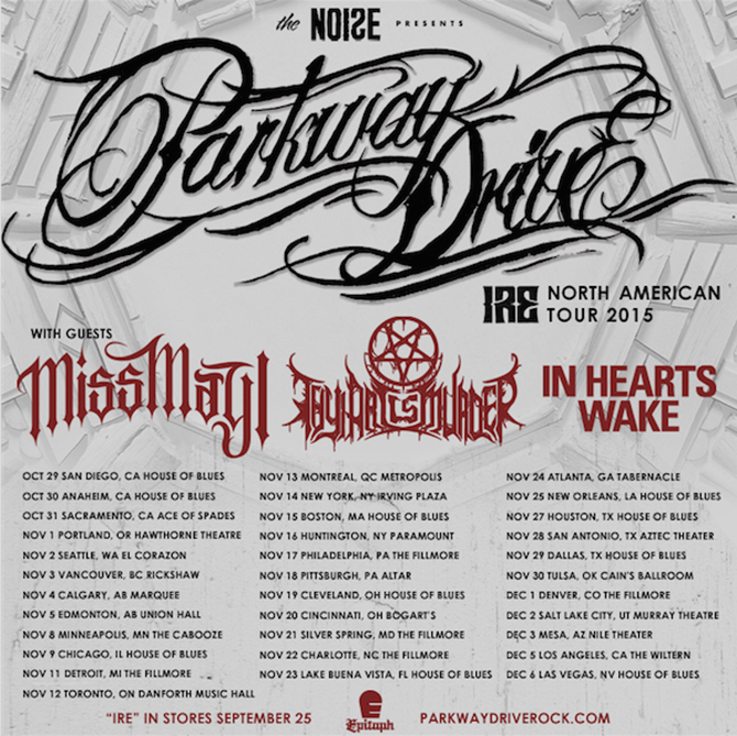 Parkway Drive to play The Fillmore in Silver Spring, MD