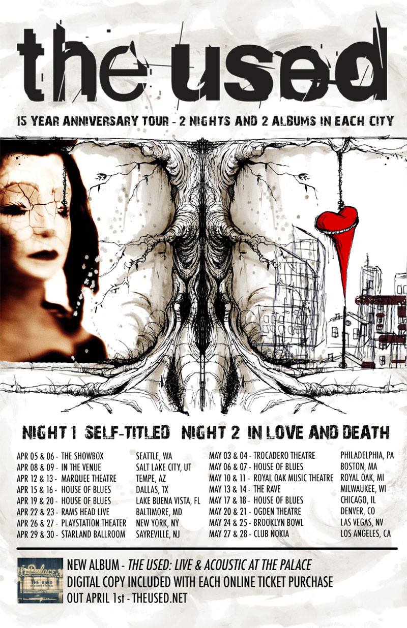 The Used Announce Their 15 Year Anniversary Tour in 2016!