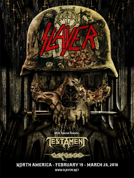 THE NEW YEAR'S HEAVY METAL NIGHTMARE IS ABOUT TO BEGIN... SLAYER ANNOUNCES FIRST LEG OF 2016 NORTH AMERICAN TOUR