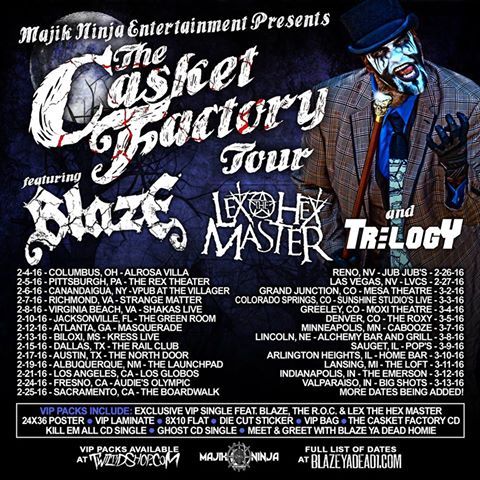 Blaze Ya Dead Homie Announces Dates Of "The Casket Factory Tour" & Releases "They Call That Gangsta" Music Video Featuring The R.O.C. & Lex The Hex Master