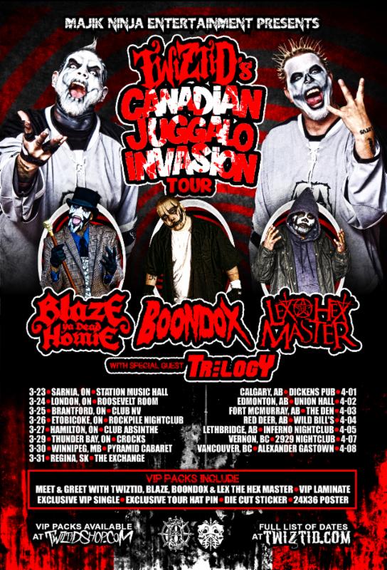 TWIZTID Announces 'The Juggalo Invasion' Canadian Tour with Blaze, Boondox, and Lex The Hex Master