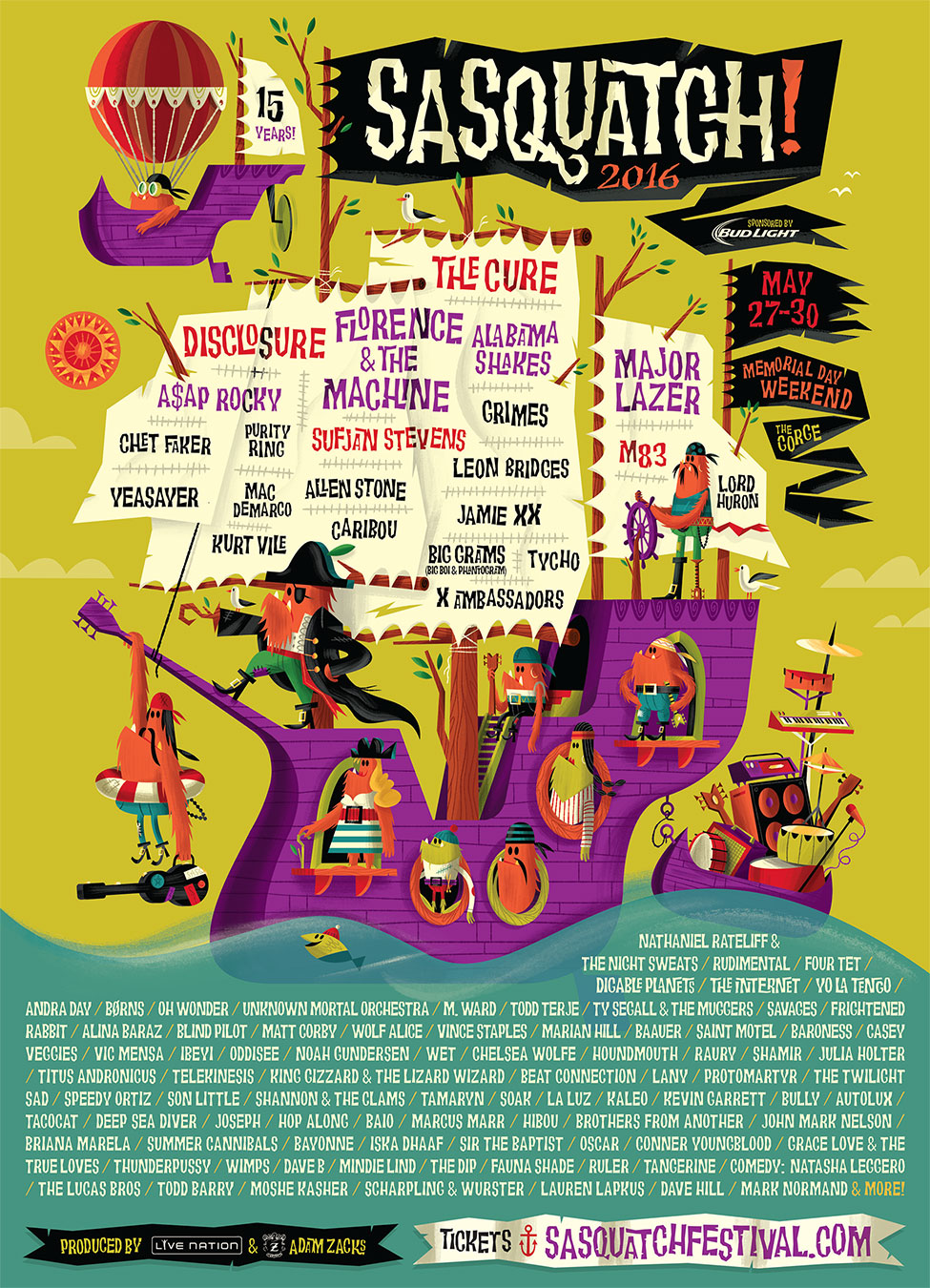 Sasquatch! Music Festival Announces 2016 Artists