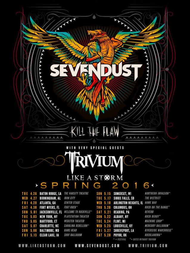 SEVENDUST Announces U.S. Headlining Tour With TRIVIUM, LIKE A STORM