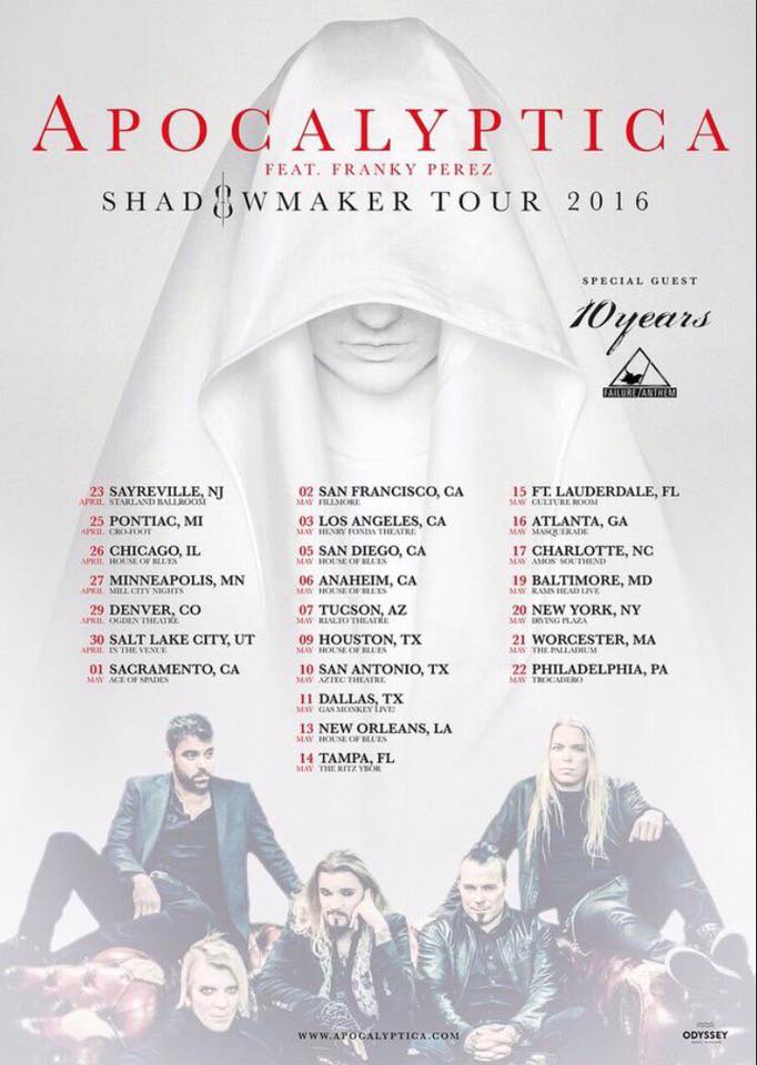 Apocalyptica Announce 2016 US Tour
