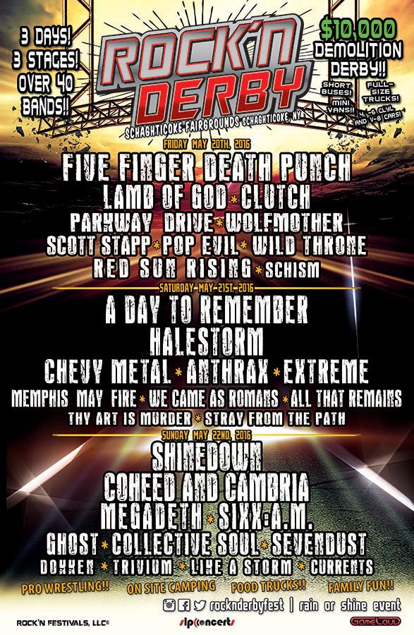 ROCK'N DERBY The Northeast's Biggest Camp-Out Rock Festival Announces More Performances