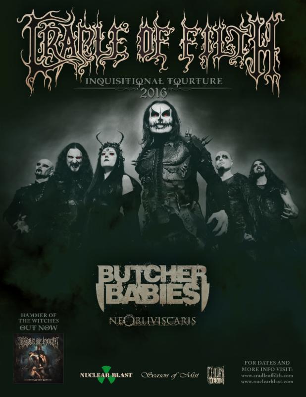 CRADLE OF FILTH's Long-Awaited Inquisitional Torture North American Tour Underway