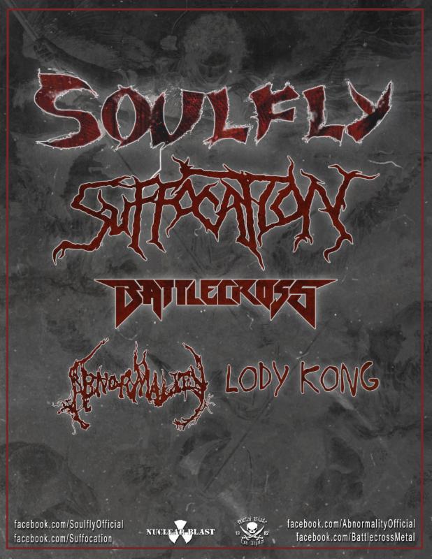 BATTLECROSS + ABNORMALITY Announce US Tour With Soulfly, Suffocation, Lody Kong