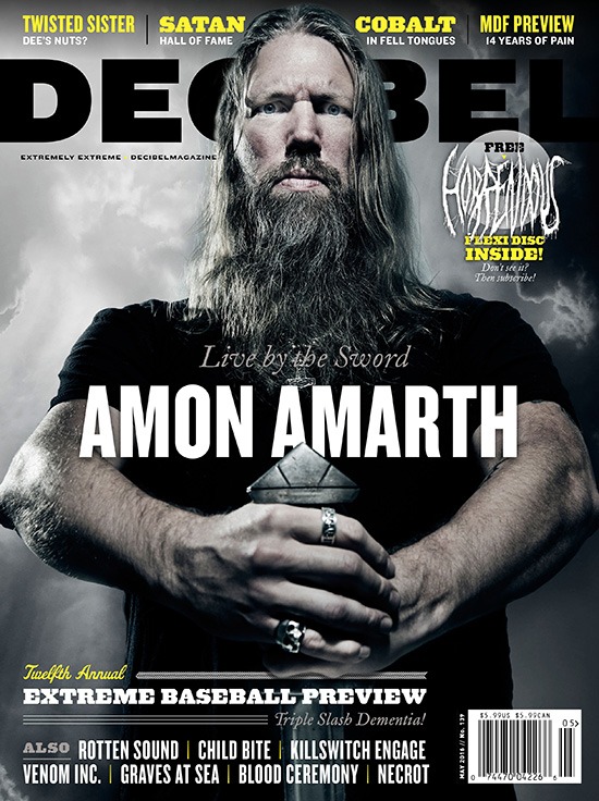 Amon Amarth graces cover of Decibel Magazine for fourth time