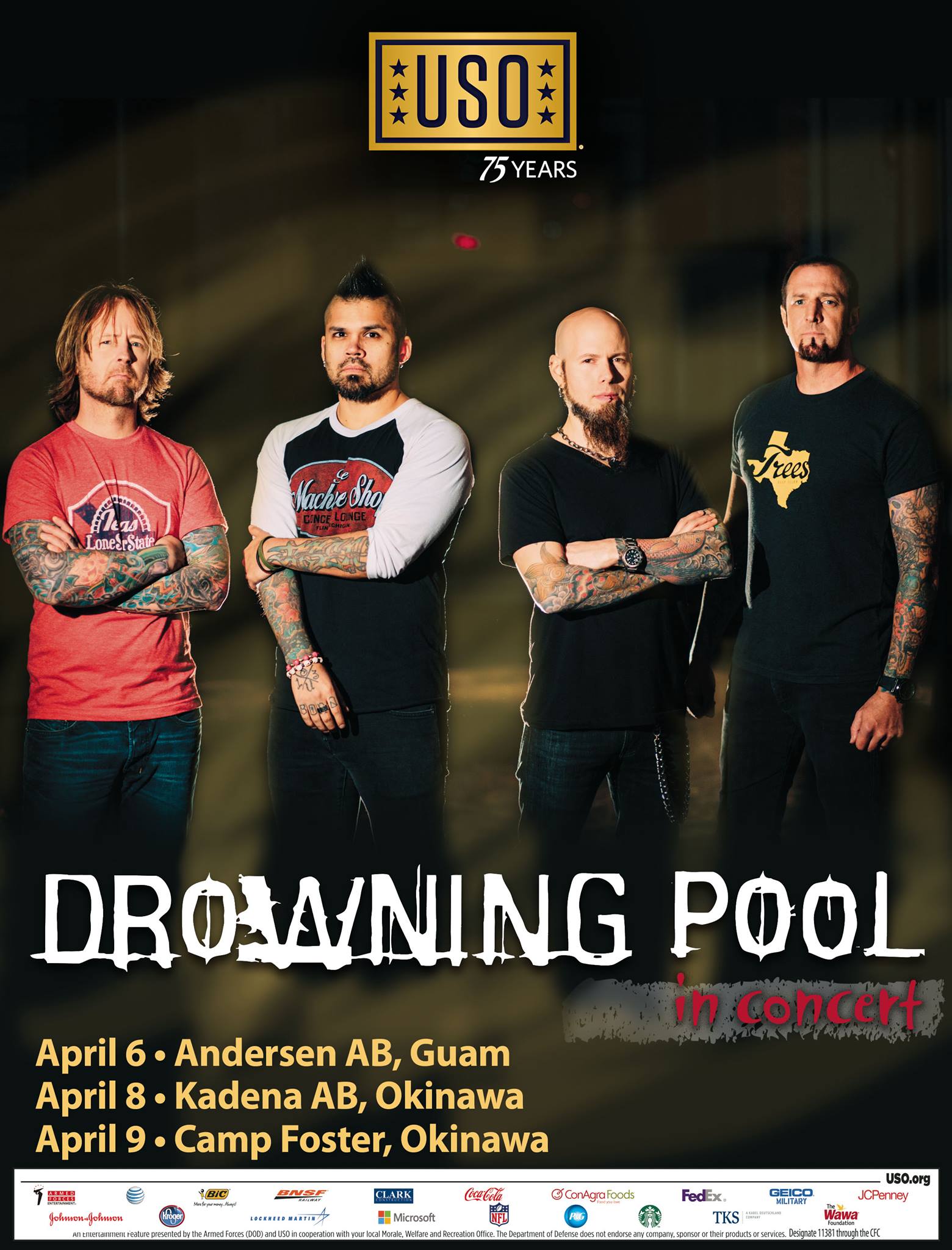 Drowning Pool Kicks Off Fifth USO Tour in Support of Our Troops