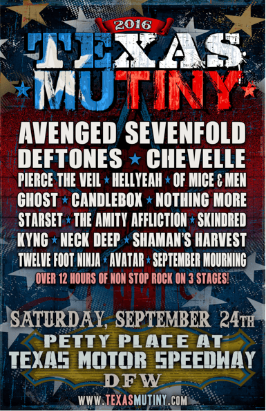 Texas Mutiny: AEG Live Announces Avenged Sevenfold, Deftones, Chevelle & More For New Hard Rock Festival September 24 in Dallas-Fort Worth