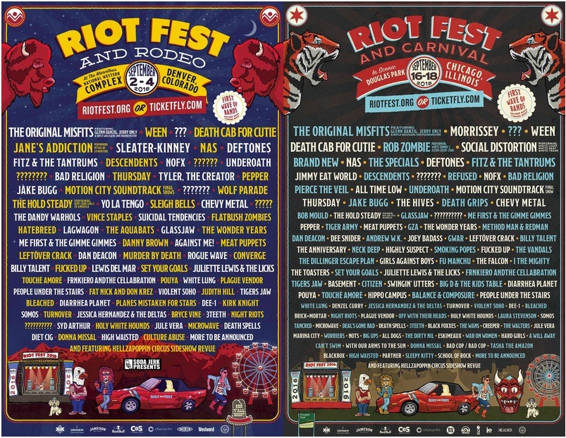 Riot Fest Lineup Announcements For Denver & Chicago