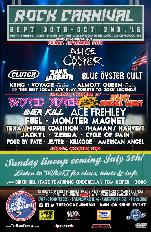Rock Legend ALICE COOPER to Headline at ROCK CARNIVAL 2016 + More Performing Artists Announced