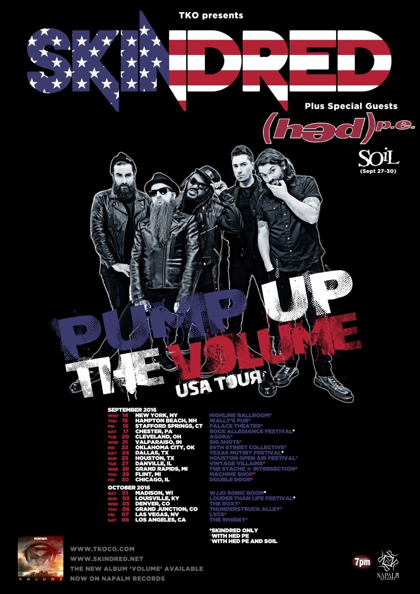 SKINDRED Announce "Pump Up The Volume" US Tour