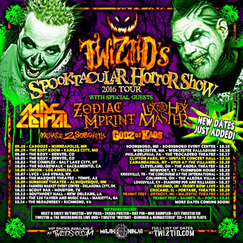 Rap Crossover Giants TWIZTID Announce Massive "Spooktacular Horror Show" 2016 Fall Tour