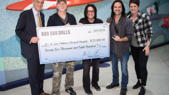 GOO GOO DOLLS DONATE PROCEEDS FROM SALES OF SIGNED INSTRUMENTS TO ST. JUDE CHILDREN'S RESEARCH HOSPITAL®
