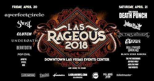 Las Rageous 2018: A Perfect Circle, Five Finger Death Punch, Ghost, Judas Priest & More Announced For 2nd Annual Fest April 20 & 21 In Las Vegas, NV