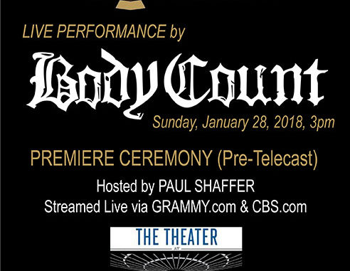 Grammy Nominees BODY COUNT To Perform During Official Premiere Ceremony, ICE T Featured Guest On The Tonight Show Starring Jimmy Fallon