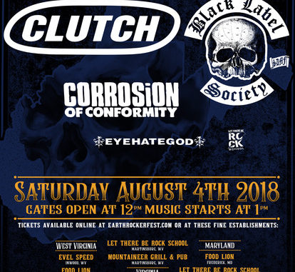 CLUTCH ANNOUNCE SECOND ANNUAL EARTH ROCKER FESTIVAL AT SHILEY ACRES IN INWOOD, WV AUGUST 4th, 2018