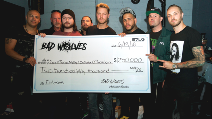 Dolores O'Riordan's children presented with $250,000 cheque by Bad Wolves