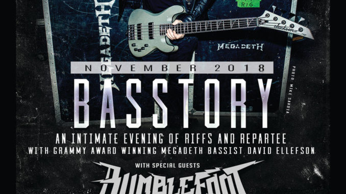 MEGADETH BASSIST DAVID ELLEFSON ANNOUNCES EAST COAST BASSTORY DATES WITH SPECIAL GUESTS BUMBLEFOOT AND DEAD BY WEDNESDAY