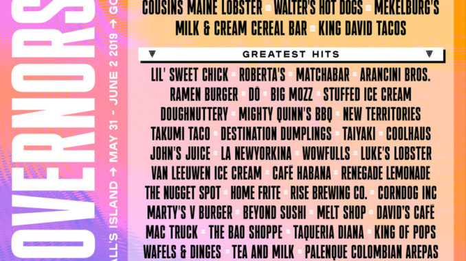 Governors Ball announces Food & Beverage lineup for 2019