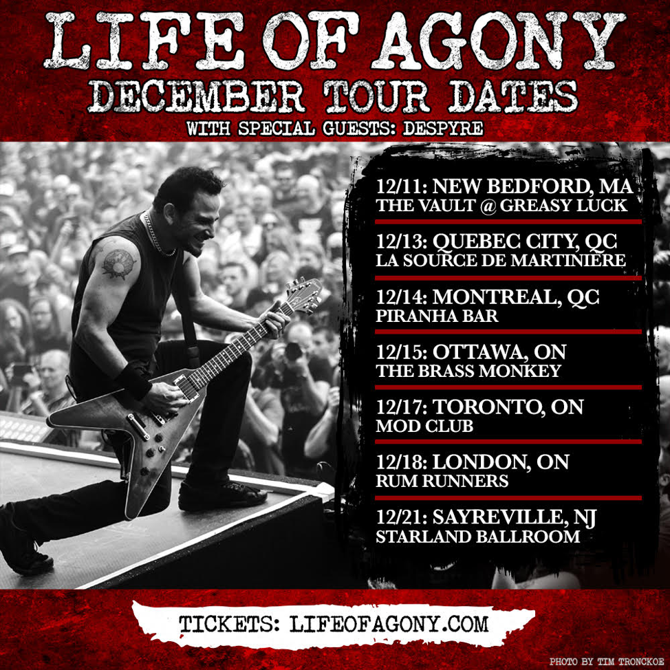 Hard Rock Veterans LIFE OF AGONY Begin Tour Next Week Supporting