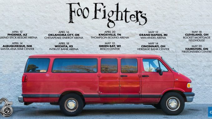 FOO FIGHTERS: 25TH ANNIVERSARY VAN TOUR TO REVISIT STOPS ALONG 1995 TOUR