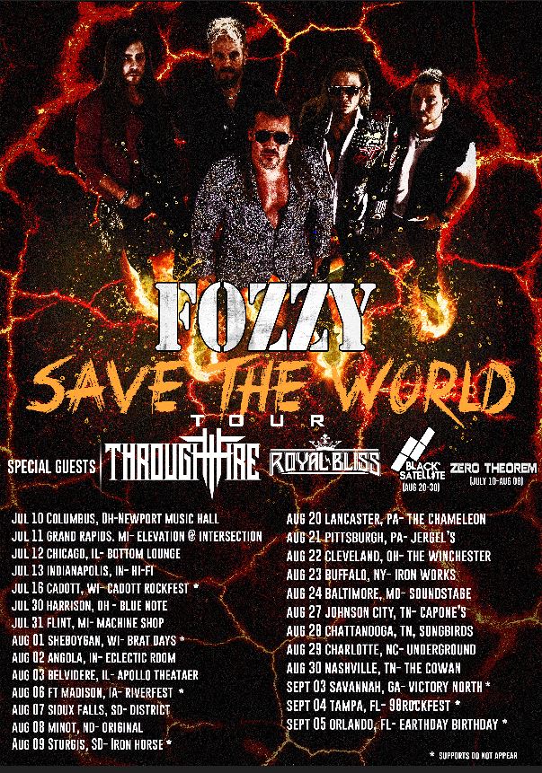 Fozzy Announces Rescheduled Save The World Tour Dates Side Stage Magazine