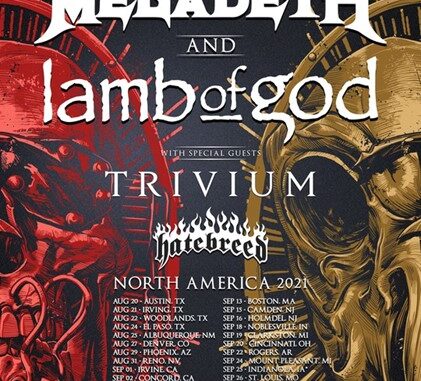 Megadeth & LAMB OF GOD Co-Headline Tour Kicks Off Next Month With Special Guests Trivium & Hatebreed