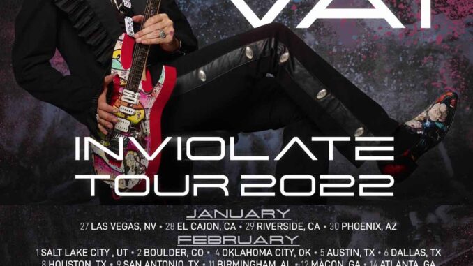 Steve Vai Announces 2022 U.S. Tour with 54 Scheduled Appearances - New Music Coming