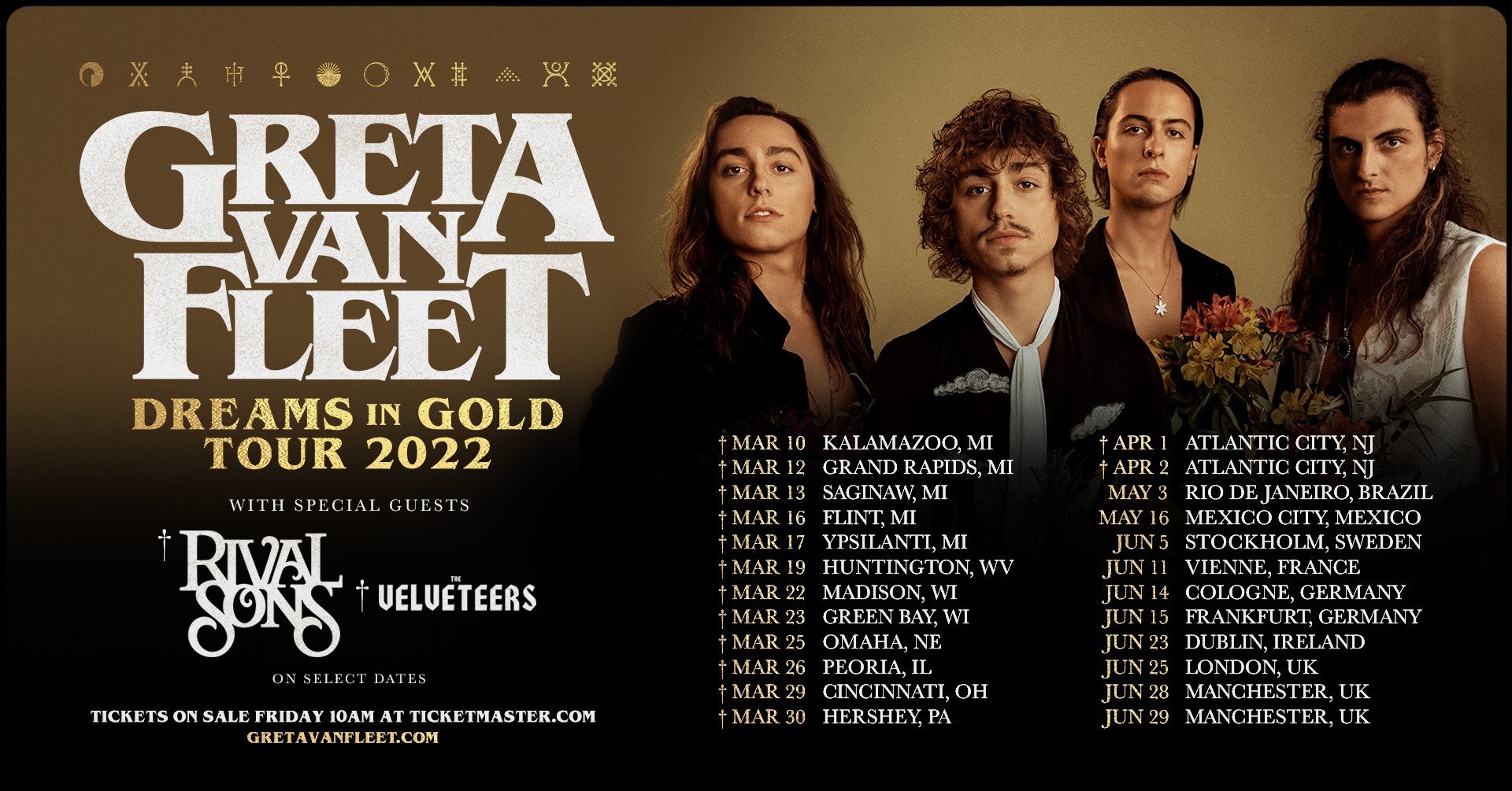 GRETA VAN FLEET ANNOUNCE DREAMS IN GOLD TOUR 2022 Side Stage Magazine