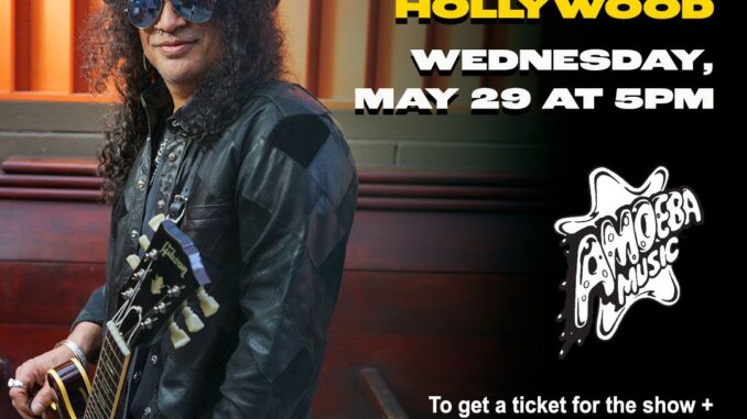 SLASH Live at Amoeba Hollywood Wed., May 29 at 5:00pm, SLASH will Perform at Amoeba to Celebrate His New Album 'Orgy of the Damned,' Out May 17 on Gibson Records