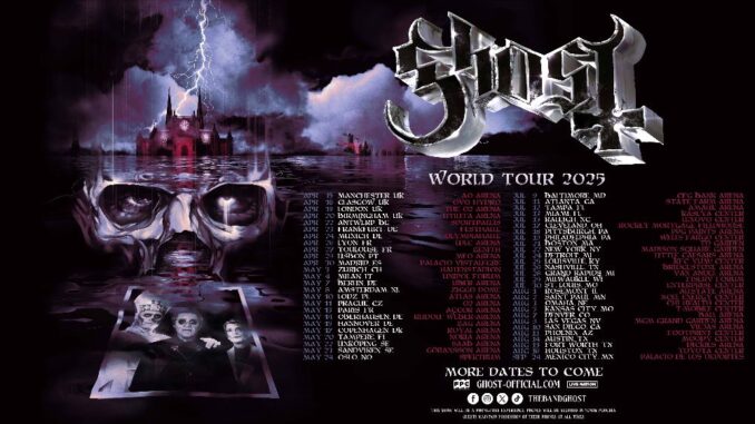 GHOST: WORLD TOUR 2025 TICKETS ON SALE HALLOWEEN WEEKEND